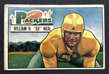 Vintage 1951 Bowman Football #18 William Ed Neal Rookie Green Bay Packers RC