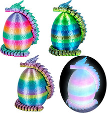 4Pcs 3D Printed Dragon Eggs Mini Dragon Eggs with 8.86Inch Dragon inside 3D Prin