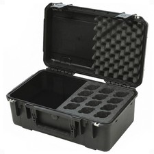 SKB iSeries Microphone Hard Case with 12-Slot Foam Interior and Cable Storage