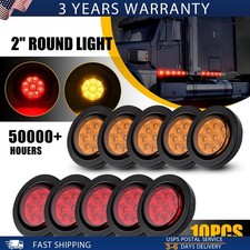 10x LED Side Marker Amber Red Lights Clearance Light Truck Trailer Waterproof X