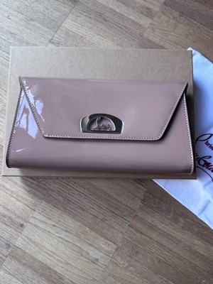 Christian Louboutin Clutch Nude Lackleder Original Handtasche - Evening Bag