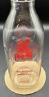 Vintage PORTAGE CO-OP CREAMERY 9" Clear Glass Square 1 Quart Milk Bottle