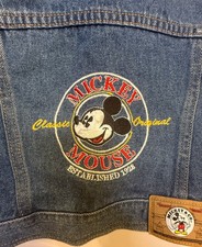 Mickey Co Denim Jacket Kids 3T Mickey Mouse Embroidered Patch Buttons Blue
