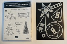 Stampin Up ORNAMENTAL CHRISTMAS Cling Stamp Set Dies