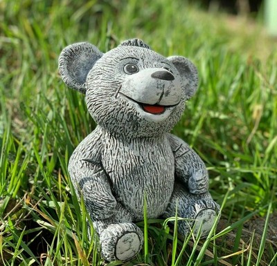 Frostfeste Steinfigur Teddy Bruno Gartenfigur Steinguss Teddybär Bär