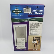 NEW PetSafe Aluminum Pet Door for 1-100 Pound Dogs and Cats White LARGE
