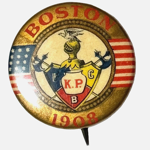 1908 Knights of Pythias Boston MA  1" Celluloid Pinback