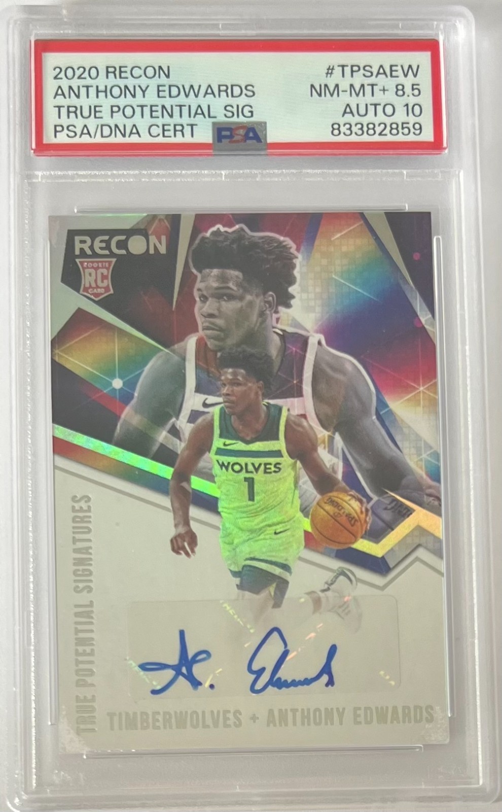 Anthony Edwards 2020 Recon Rookie True Potential - PSA 8.5 Auto 10 - LOW POP! 