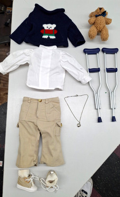 Sew Dolling Sew-Able Katie Accessories for 18'' Dolls Sweater Crutches Bear Shoes