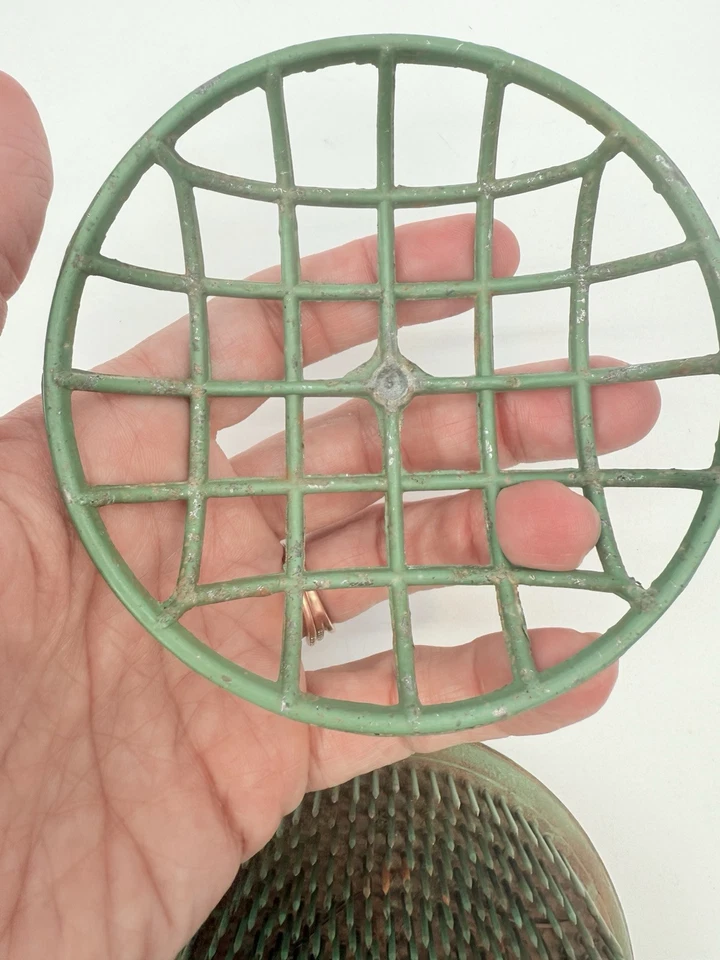 "Antigua jaula de ranas con flores aturdidas verde 3,5"" hermoso color n.º 173" Foto 4 de 4