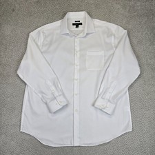 PRONTO UOMO White Cotton Dress Shirt Non-Iron Classic Fit Men XL 17 1/2 34-35