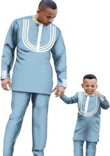Dashiki Outfits for Father Boys Fashion Men African Clothes Sets