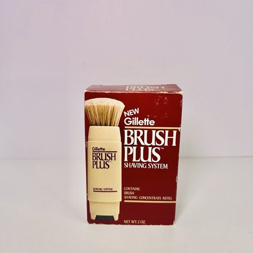 Gillette Brush Plus Rasiersystem Set - Vintage 1984 - Neu aus altem Lagerbestand