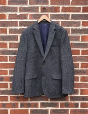 Marks & Spencers MOON Mens Wool Jacket 40L Grey Blazer M&S Luxury 40" Long Tweed