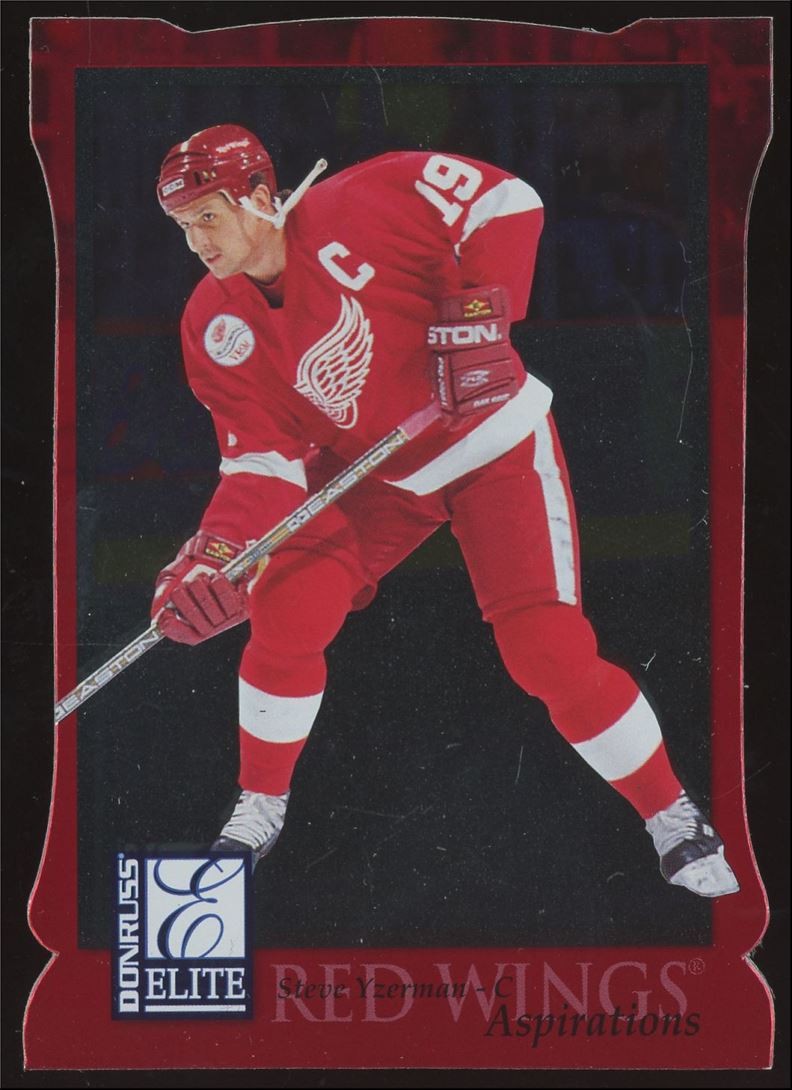 Steve Yzerman #15 1997-98 Donruss Elite Aspirations Die Cut  Red Wings SP /750