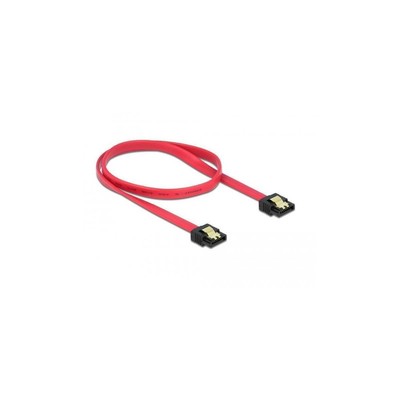 84302 - SATA 3 Gb/s Kabel 50 cm rot, goldfarbene Metallclips