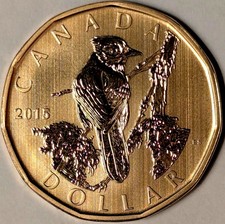 2015 $1 Specimen Loonie BLUE JAY - GEM Uncirculated - 713