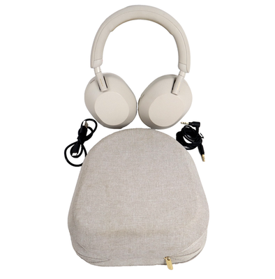 Sony WH-1000XM5 Over-Ear Headphones Tan/Grey, W/ Case & Cables