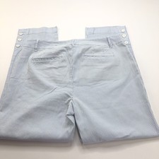 Talbots Perfect Crop 10 Fit 33W 26L High Rise Pants Striped Blue NWOT