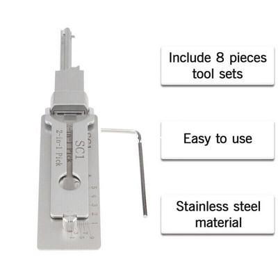 2 In 1 Hook And Pick Set SC1 Lock Key for Car Repair Tool Multifunctional Best