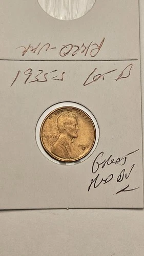 wheat penny 1935S RED CH BU 1935-S LOT #B LINCOLN CENT AU/CH UNC RED LUSTER