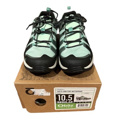 Oboz Arete Low B-Dry Waterproof Hiker Women's US 10.5 Mint/Black 42502 Sneaker