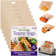 Large Teflon 4x 50 Times Reusable Toastabag No Mess Toaster Tostie Sandwich Bag