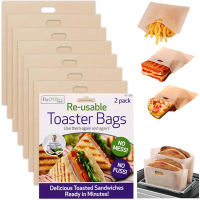 Großer Teflon 4x 50 mal wiederverwendbarer Toastbeutel kein Chaos Toaster Tostie Sandwichbeutel