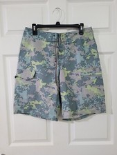 Men Small Simms Board Shorts Digital Camo Laceup Fishing Cargo Pockets 10"...