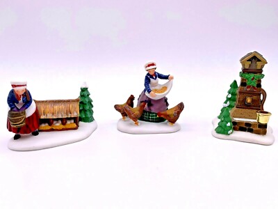 Dept. 56 RETIRED Twelve Days Of Dickens Three French Hens Christmas Accessories