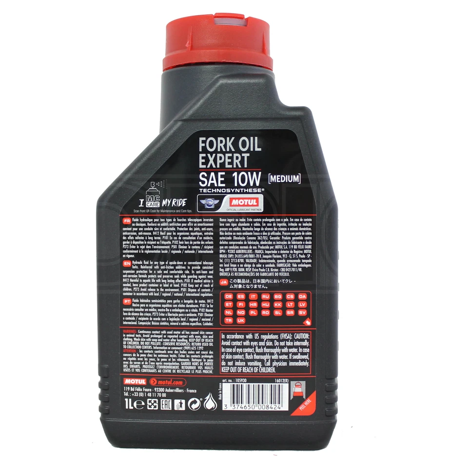 Motul Fork Oil Expert 10w - Medium - Motorcycle Suspension Fluid - 1 Litre 1L - Image 2 of 4