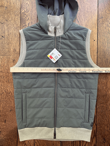 PUMA Clubhouse Hybrid Insulated Golf Vest Pebble Grey Hood Men Size Small S NWT - Picture 5 of 6