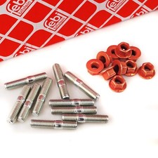 10x FEBI Schraube + 10x Mutter Abgaskrümmer 39mm M8x1,25 für OPEL Astra F G u.a