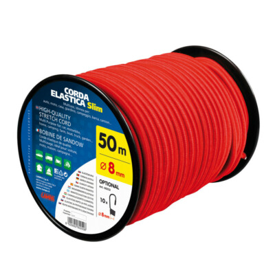ELASTISCHES SEIL SPULE ROT 50MT FÜR LKW PLANE PLANE HAUS CAMPING AUTO KABEL