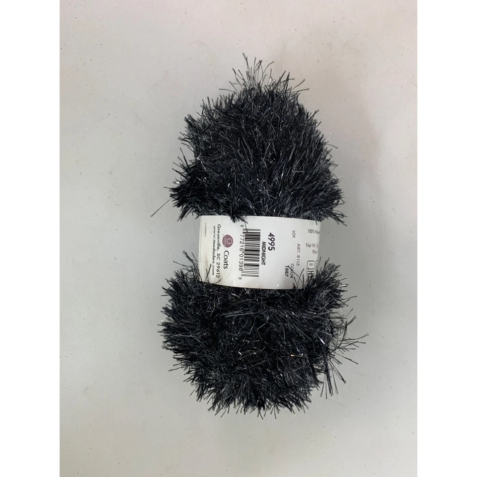 Moda Dea Zing Yarn Metallic Eyelash Yarn Midnight 1.76 oz 98 yd AT608 - Image 4 of 4