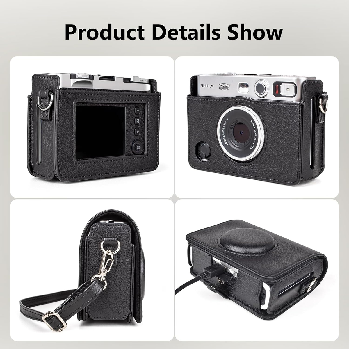 Custodia Trasparente Per Fujifilm Instax Mini Evo - Protezione In PVC Duro Con Tracolla - Foto 3