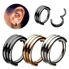 1Pc Surgical Steel Septum Clicker Ring Nose Ring Hoop Earring Helix Piercing 16G