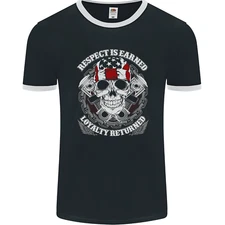 Respect Earned Motorbike Motorcycle Biker Mens Ringer T-Shirt FotL
