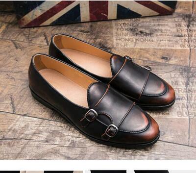 靴 90s vintage double monkstrap dress shoes Dress Shoe Monkstrap Black Antique – Ace Marks