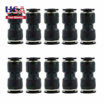 3/8'' OD Pneumatic Plastic Push to Connect Fittings Tube Straight Connect 10 pcs