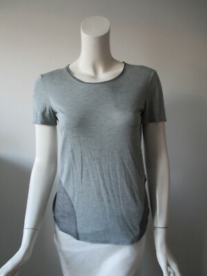 HELMUT Helmut Lang Gray Short Sleeve Round Neck Micro Modal Jersey Top T-Shirt S