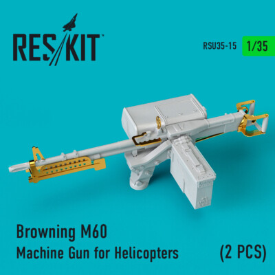 Reskit RSU35-0015 Browning M60 Machine Gun for Helicopters (2 pcs), 1/35 scale