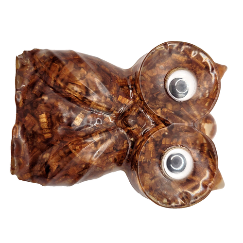 Vintage Resin OWL WALL HANGING California Redwood Shavings Inside by Unique - Picture 7 of 11