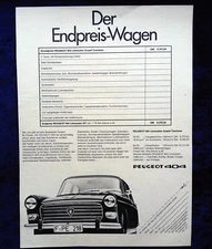 Peugeot 404 Original Advertising from 1968, Full Page