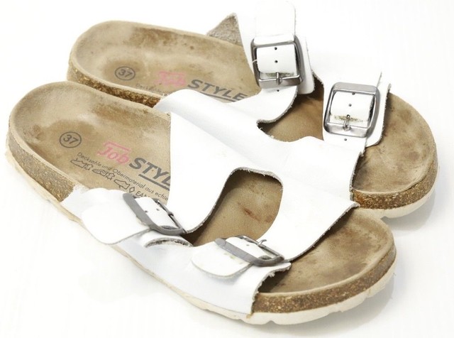 white slip ons sandals