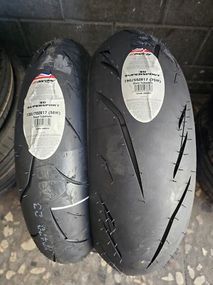 Coppia 120/70 ZR17 58W e 190/55 ZR17 75W AVON 3D SUPERSPORT BI