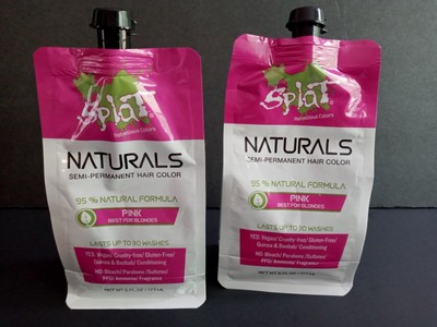 2-Splat NATURALS Semi-permanent Hair Color PINK for BLONDE 6 oz Each
