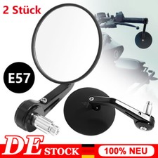 Motorrad Lenkerendenspiegel Spiegel Rund R&uuml;ckspiegel Satz E-Gepr&uuml;ft 7/8" Schwarz