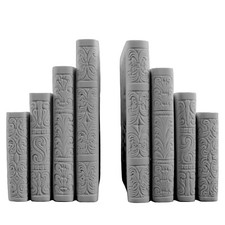 White Marble Bookends Decorative Sculpture Interior Italian Design H 15Cm