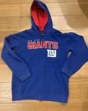 New York Giants NFL Team Apparel Full Zip Up Hooded Sweatshirt Youth - L 14-16 